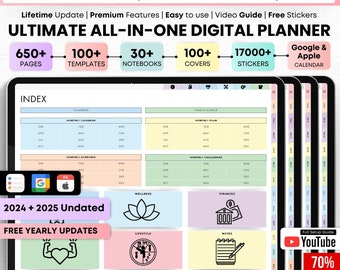 2025, 2026 All-in-One Digital Planner, ADHD Budget Planner, Goodnotes Template, 2025 ADHD Planner Journal, Daily Weekly Planner, Notability