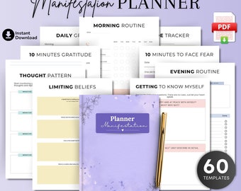 Manifestation Journal Planner: Law of Attraction Workbook (Digital Download)