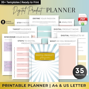 Digital Product Planner, How to start Digital products Business, Digital Business Planner, Digital product Ideas, Search Niche, Sell Digital