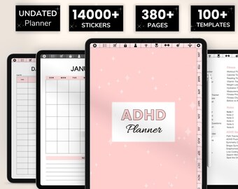 ADHD Digital Planner: Daily Productivity, GoodNotes Compatible (380+ Pages)