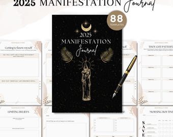 Manifestation Journal for Women: Law of Attraction, Gratitude (PDF)