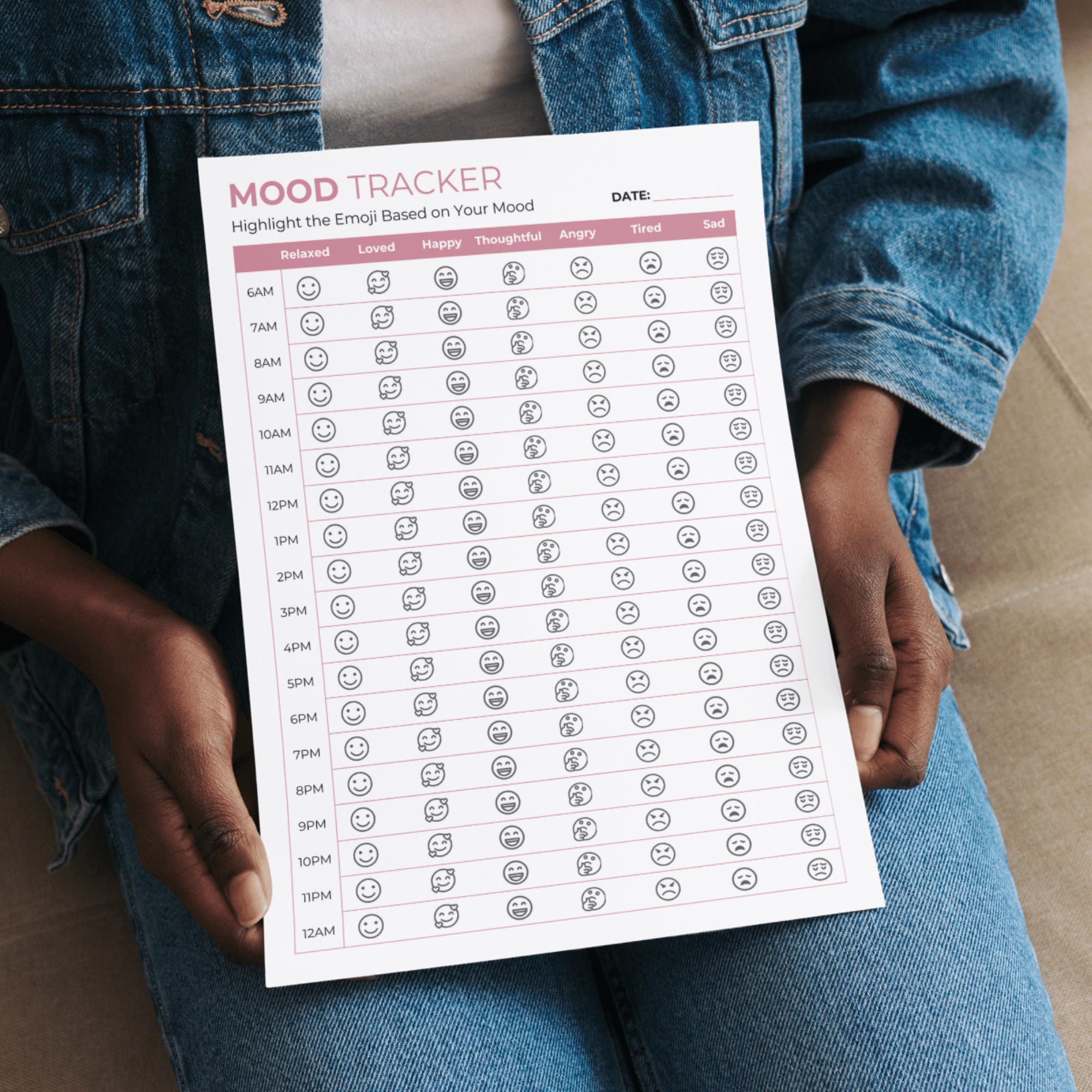 Daily Mood Tracker Printable: Emotion Journal, Wellness Planner (A4/A5 ...