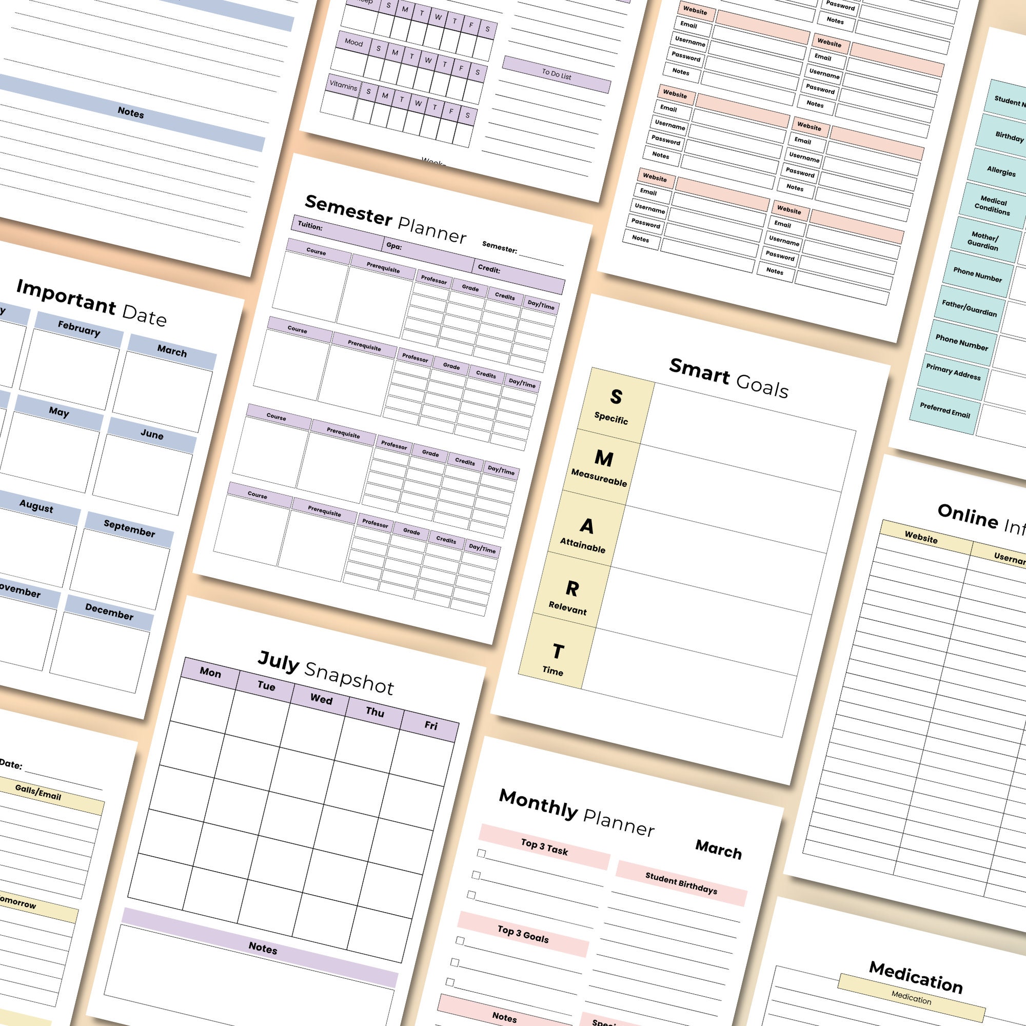 Printable Teacher Planner 2024-2025: Lesson Plans, Schedules (A4/US ...