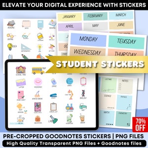 Student Life Digital Stickers: Goodnotes Planner, Science Lab (PNG)