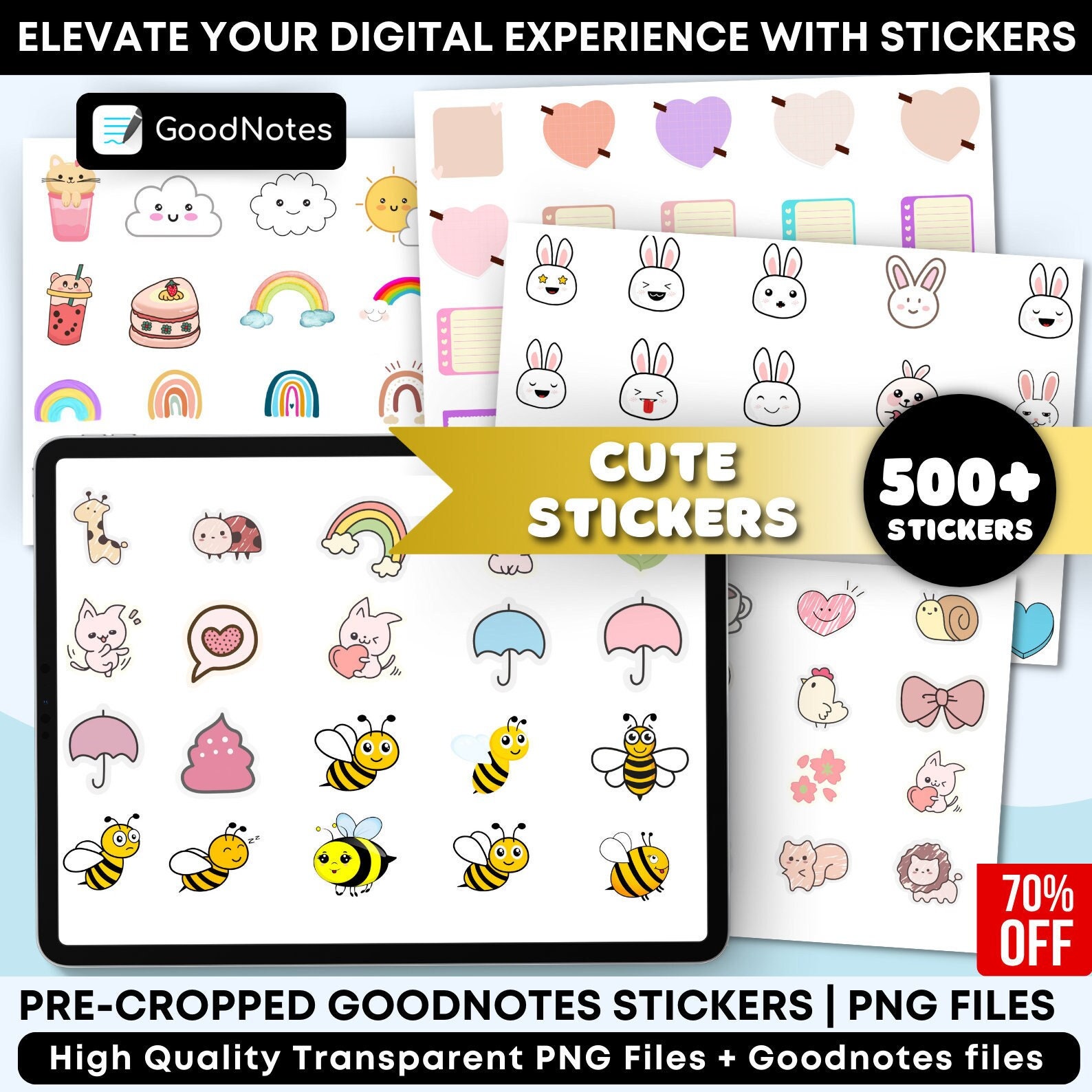 Digital Stickers Bundle, 300+ PNG Stickers for Goodnotes - Etsy