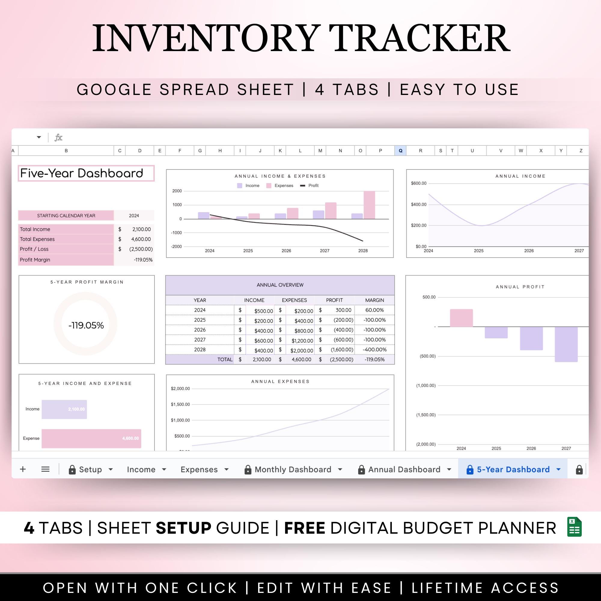 Inventory Tracker Spreadsheet: Small Business Google Sheets (digital ...