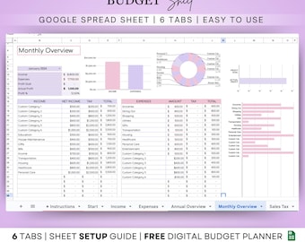Small Business Bookkeeping Spreadsheet: Google Sheets Template (Digital Download)