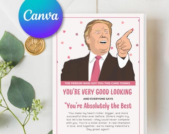 Funny Donald Trump Valentine's Day Card: Good Looking Guy