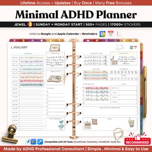 Minimal AADHD Planner, 2025 ADHD Planner, 2026 Adhd Planner, ADHD Digital Planner, Digital Adhd Planner, Digital Planner, 2026 Planner