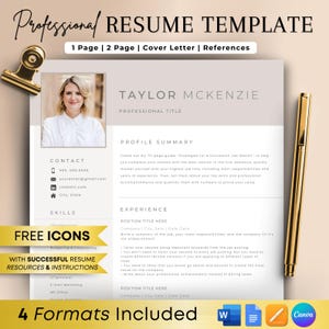Nursing Resume Template for Google Docs, Word & Pages, Registered Nurse Resume, Remote Nurse, New Grad Nurse Practitioner Resume CV Template
