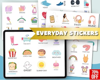 300+ Everyday Digital Stickers: GoodNotes, iPad Planner (PNG Files)