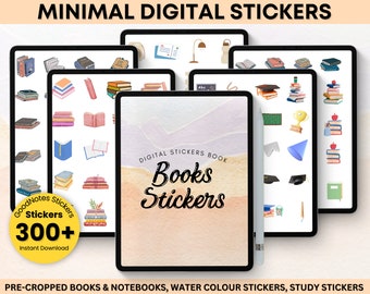 Digital Book Stickers, Books Digital Sticker Bundle for GoodNotes, Digital Reading Stickers, Math Sticker for Planners, Ipad Number Stickers