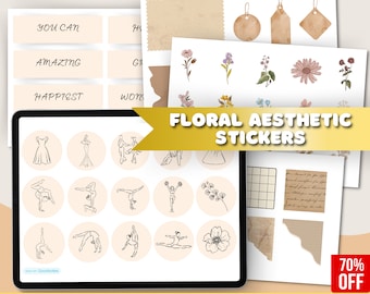 Floral Stickers, GoodNotes Planner Stickers (Digital Download)