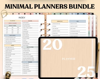 Planificador digital mínimo 2025-2026: Planificador de Android GoodNotes con hipervínculo