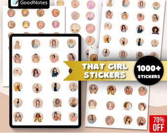 Adesivi That Girl, oltre 1000 adesivi per planner digitali (PNG) per Goodnotes