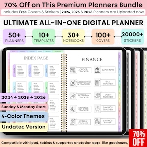 Digital Planner 2024 2025 2026 Undated Digital Planners | Goodnotes Planner Xodo Notability Noteshelf ,iPad Planner Android Planner 4 Themes