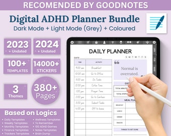 Planificador digital TDAH, planificador TDAH adulto, diario TDAH, planificador TDAH, planificador digital, planificador de productividad TDAH, planificador de vida