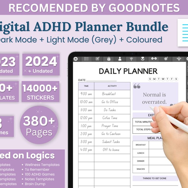 adhd homework checklist ADHD Digital Planner, ADHD Planner Adult, ADHD Journal, Adhd Planner, Digital Planner, Adhd Productivity Planner, Life Planner