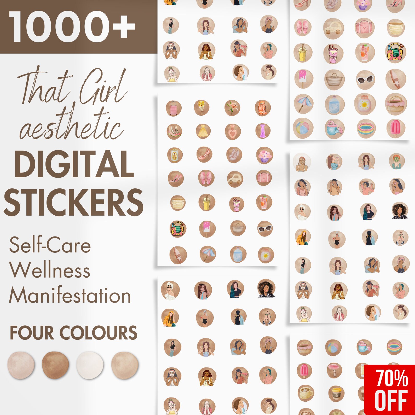 That Girl Aesthetic Digital Stickers