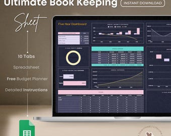 Bookkeeping Spreadsheet: Small Business Finance Tracker (Digital Download)