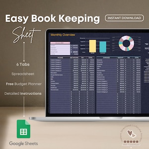 Simple Bookkeeping Template for Small Businesses | Google Spreadsheet | Accounting and Bookkeeping Tracker | Income and Expense Log