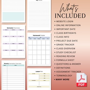 Printable Student Planner, Digital Student Planner, Grade Tracker ...
