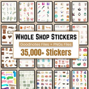 Whole Shop Digital Stickers, Goodnotes Pre-Cropped Stickers, Notability Stickers, Ipad Sticker bundle, Everyday PNGs Stickers