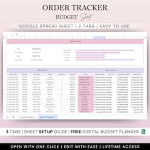 Small Business Order Tracker Google Sheet + Budget Planner (Instant Download)
