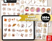 Boho Digital Sticker Book: 300+ Floral Stickers for GoodNotes (PNG)