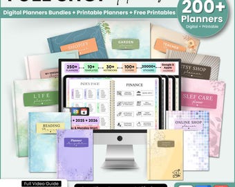 Full Shop digitale planners, GoodNotes digitale planner, maandelijkse wekelijkse dagelijkse planner, 2025-2027 digitale planner, levensplanner, iPad planner