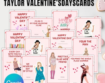 Editable Taylor Valentine's Day Cards: Printable Classroom Valentines (PDF)