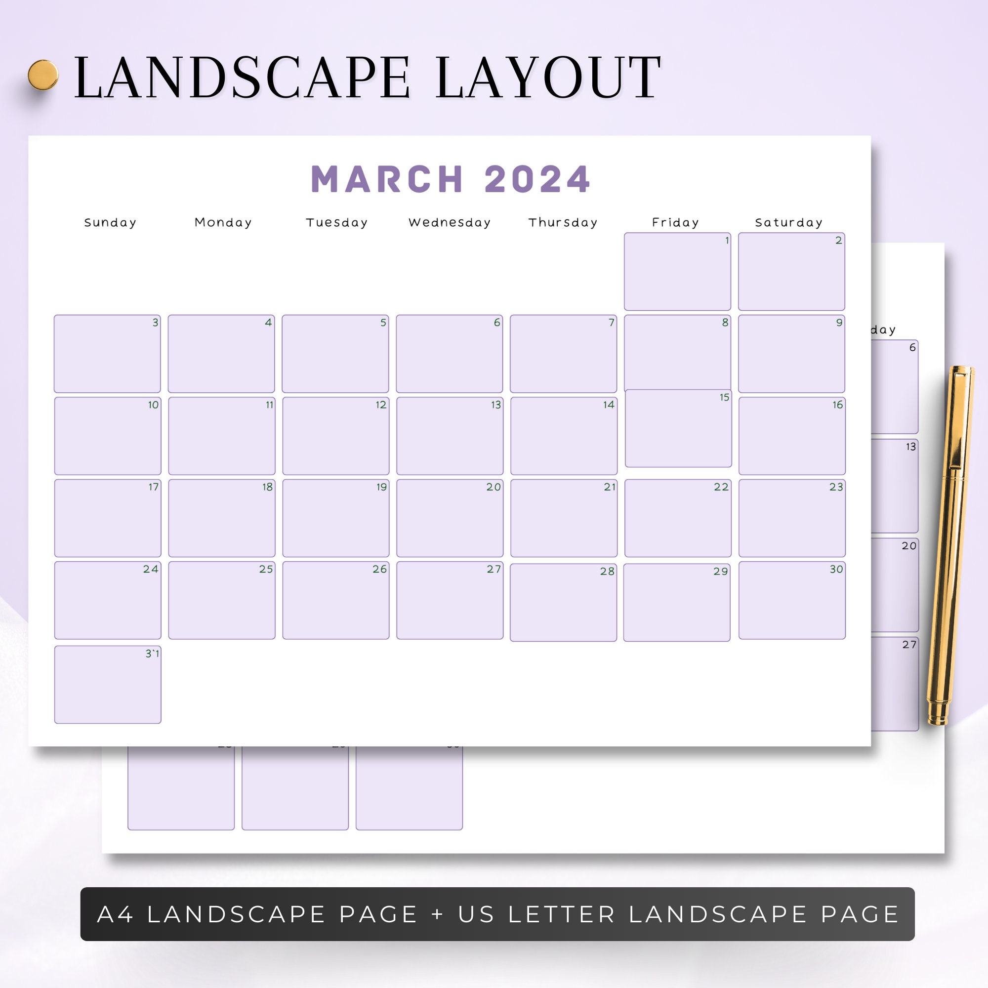 2025 Monthly Calendar: Elegant Landscape Planner (PRINTABLE PDF) - Etsy