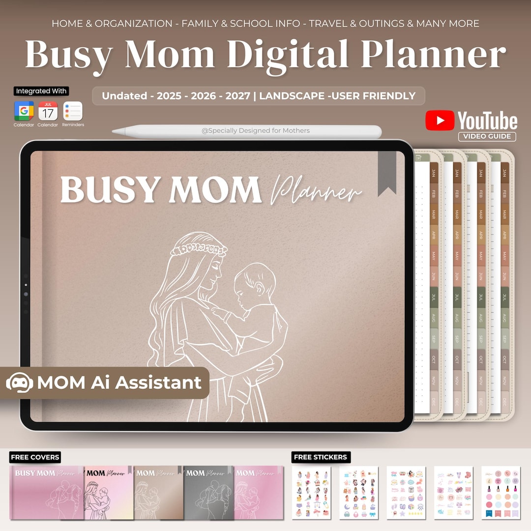 Digital Mom Life Planner-mom Planner, Busy Mom-digital Life Planner ...