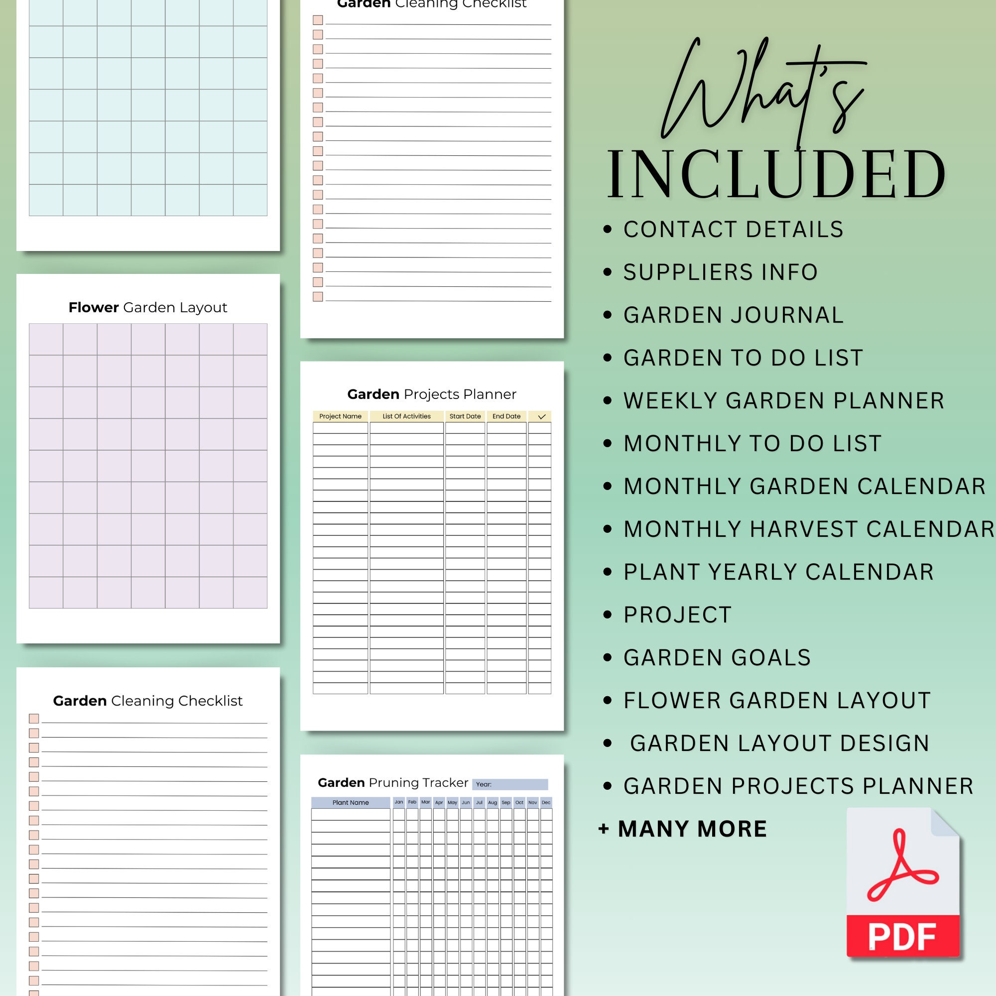 Gardening Planner Printable: Seed Tracker, Plant Care Log (PDF) - Etsy