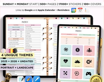 2025 Digital Planner for Goodnotes, Notability, iPad (Digital Download)