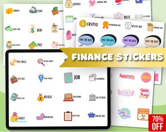 Adesivi per pianificatori finanziari: adesivi PNG pretagliati (download digitale)