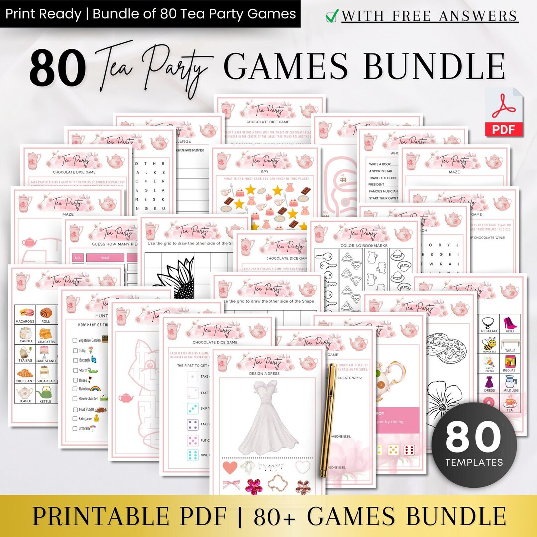 80 Tea Party Games | Tea Party Games Adults Kids Toddler | Tea Party ...