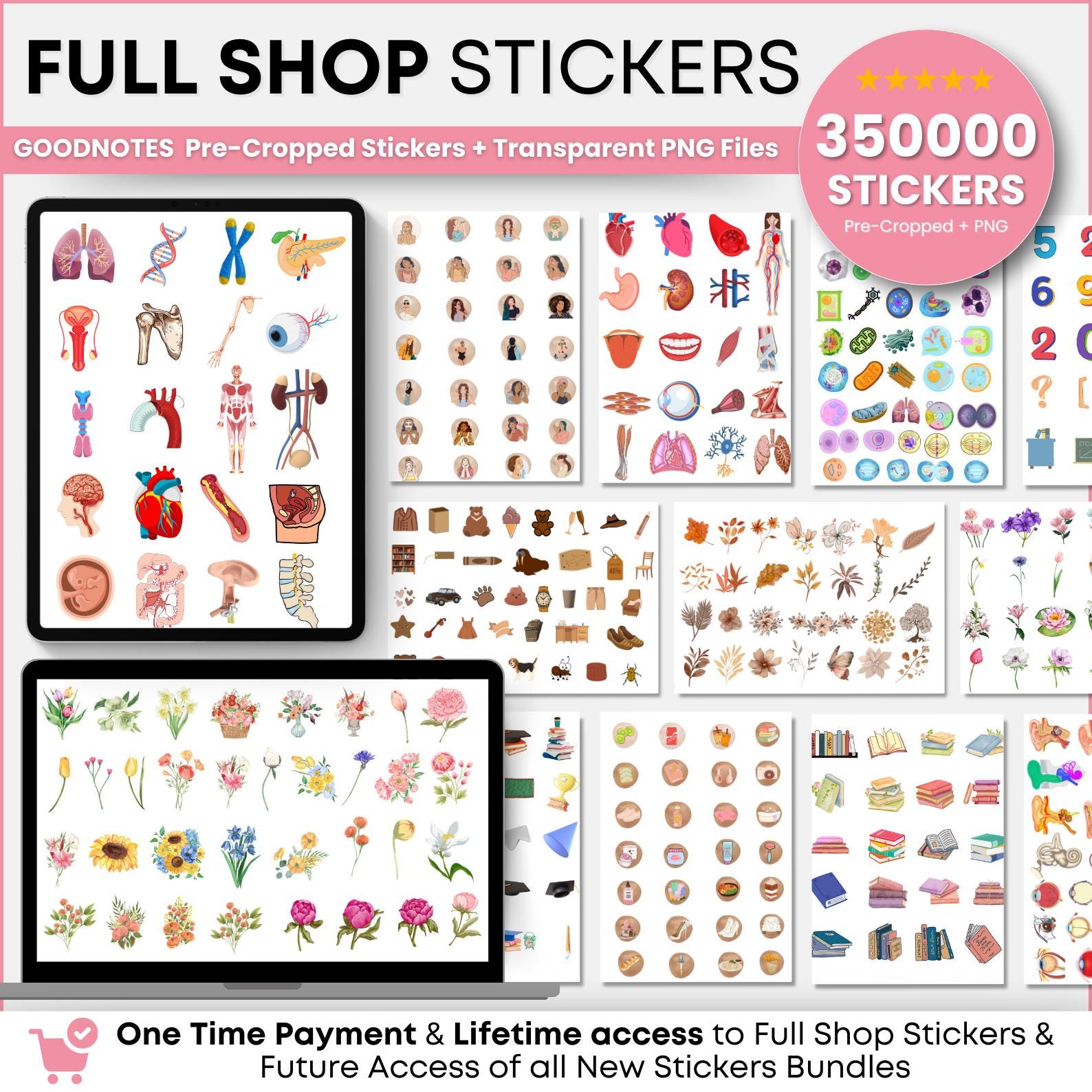 Digital Planner Sticker Bundle: Goodnotes iPad Tablet (PNG) - Etsy