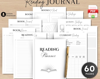 Digital Reading Journal Bundle: Book Tracker, Reading Log (Printable PDF)