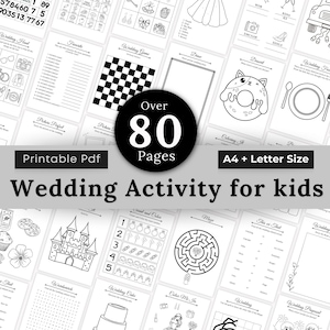 Kids Wedding Activity Pack Wedding Activity Book Coloring Book for Kids Reception Table Activities Booklet Marriage Games PRINTABLE Digital