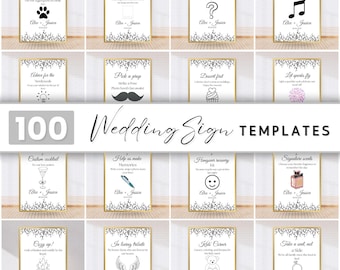 Editable Wedding Signage Bundle: Minimalist Canva Templates (Digital Download)