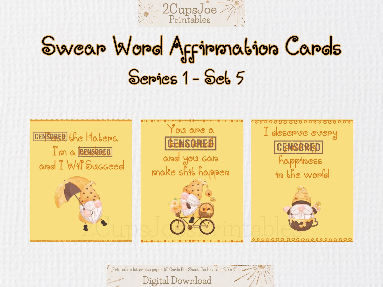 Printable Swear Word Affirmation Cards Vision Board Honey Etsy