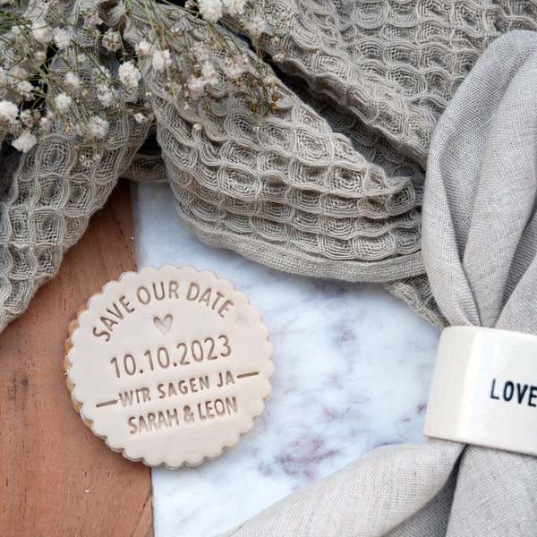 Wedding / Save the Date / Cookie Stamp / Stamp / Cutter / Embosser / Cookie Stamp / Cookie Cutter / Personalized Names & Date