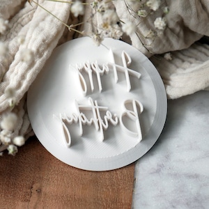 Happy Birthday / Keksstempel / Stempel / Fondant / Ausstecher / Präger / Cookie Stamp / Cutter / Keksausstecher