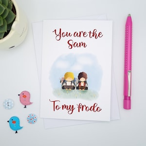 Frodo and Sam Gnome Greetings Card