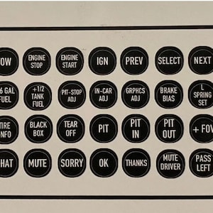 Sim Racing Wheel & Button Box 10mm Stickers - Fanatec/iRacing