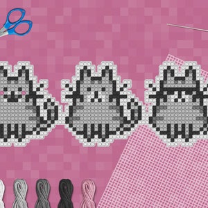 Cat #1 – Retro Pixel Cats Plastic Canvas Pattern