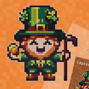 Leprechaun #1 – Retro Pixel Plastic Canvas Pattern