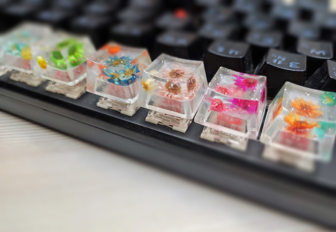 Resin Artisan Keycaps With Natural Dried Flowers for Cherry MX Etsy
