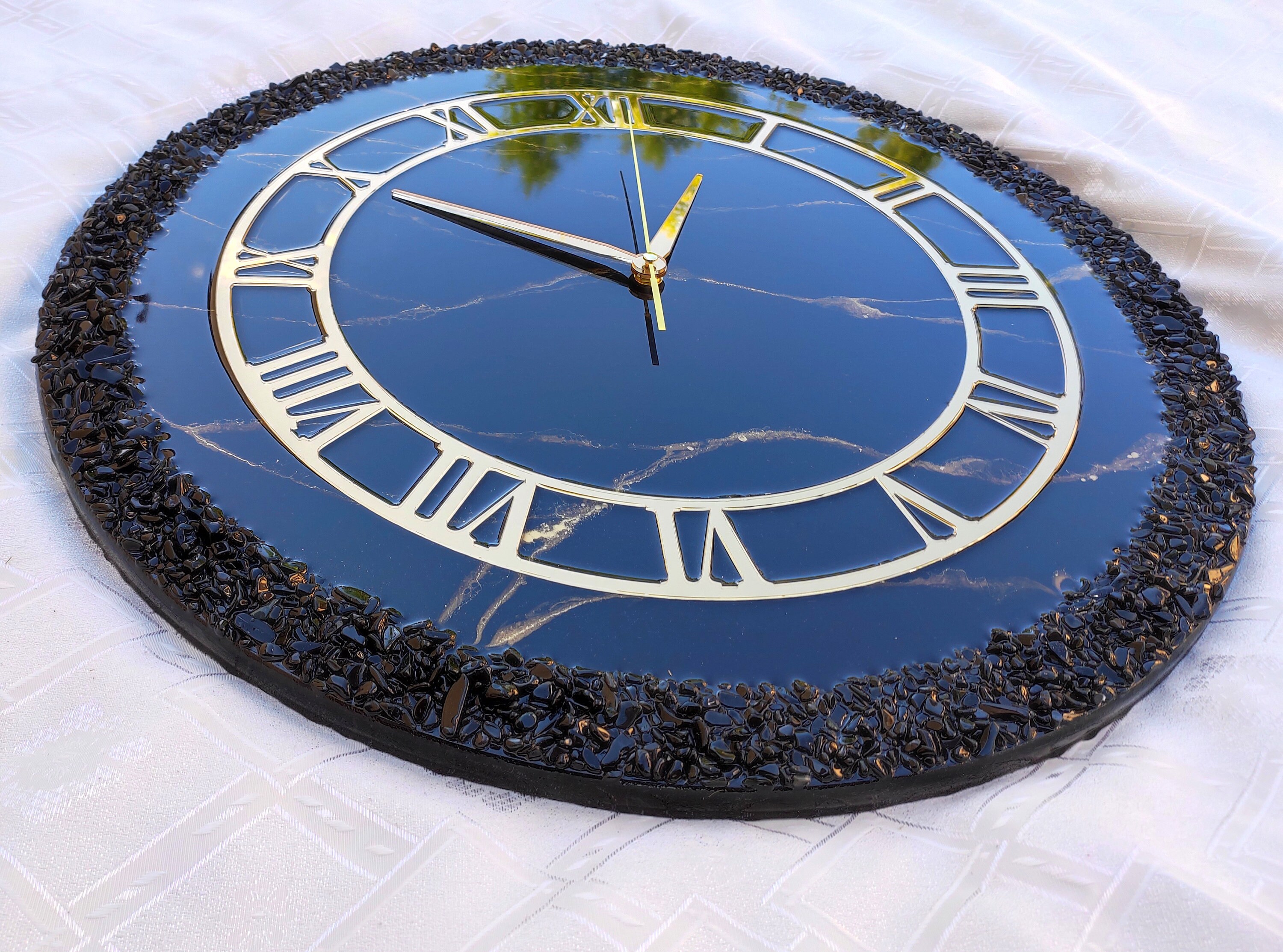 Oversized Clock Black and Gold 20 Inch Wall Clock Large Etsy UK